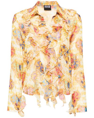 Versace Jeans Couture Heart Couture Print Blouse - Metallic