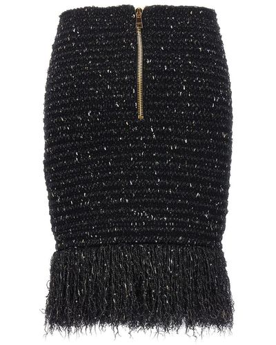 Balmain Tweed Skirt Skirts - Black
