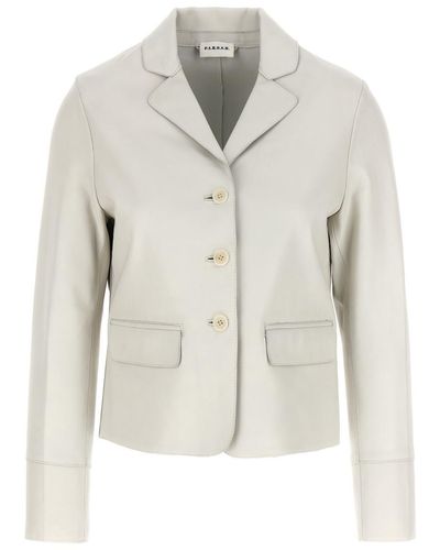 P.A.R.O.S.H. Leather Blazer Blazer And Suits - White
