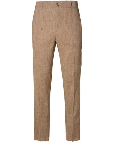 Brian Dales Linen Blend Trousers - Natural