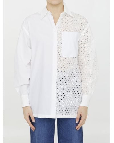 KENZO Broderie Anglaise Cotton Shirt - White