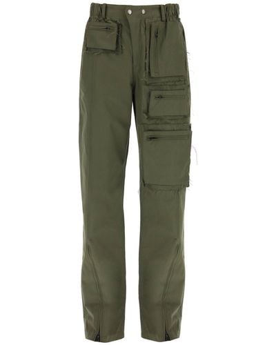 ANDERSSON BELL Cargo Trousers With Raw-cut Details - Green