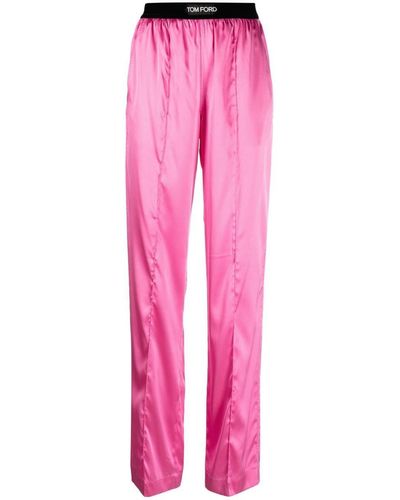 Tom Ford Stretch Silk Satin Pyjamas Pants - Pink