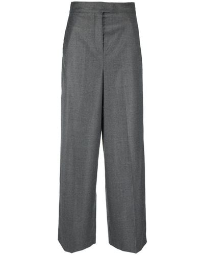Fendi Wool High-waisted Pants - Gray