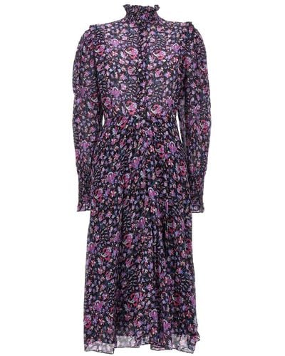Isabel Marant Dress In Printed Cotton - Purple