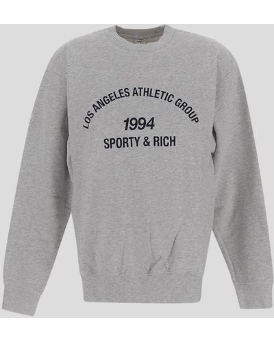Sporty & Rich Cotton Sweatshirt - Grey