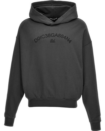 Dolce & Gabbana Logo Print Hoodie - Grey