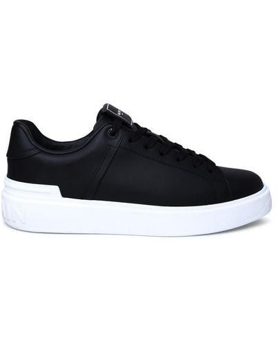 Balmain Leather Sneakers - Black