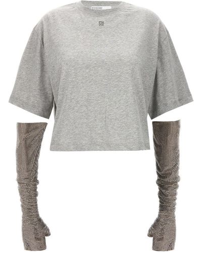 GIUSEPPE DI MORABITO Crystal Sleeves T-shirt - Grey