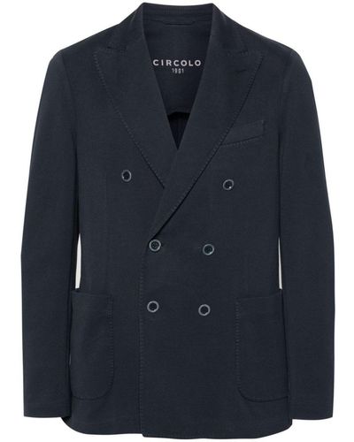 Circolo 1901 Oxford Double-Breasted Jacket - Blue