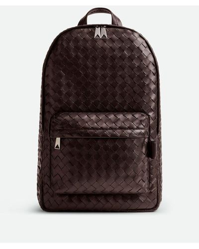 Bottega Veneta Medium Woven Backpack Bags - Brown