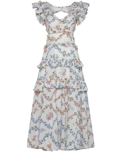 Needle & Thread Dancing Daisies Cotton Ankle Gown - White