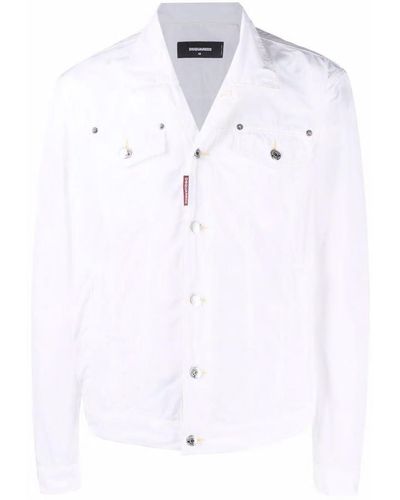 DSquared² Logo-patch Button-fastening Jacket - White