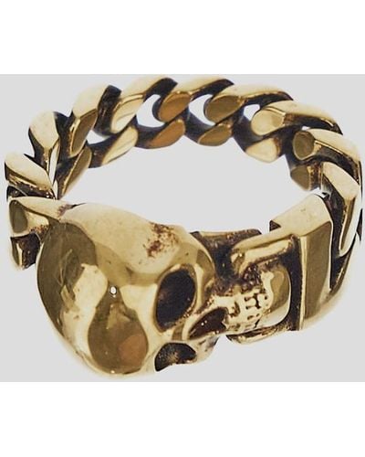 Alexander McQueen Chain Ring - Metallic