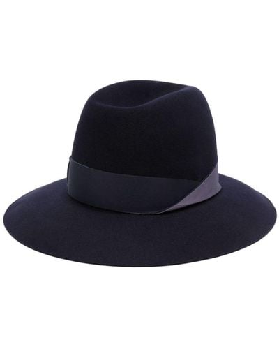 Borsalino Alessandria Shaved Fur Felt Fedora Hat - Blue