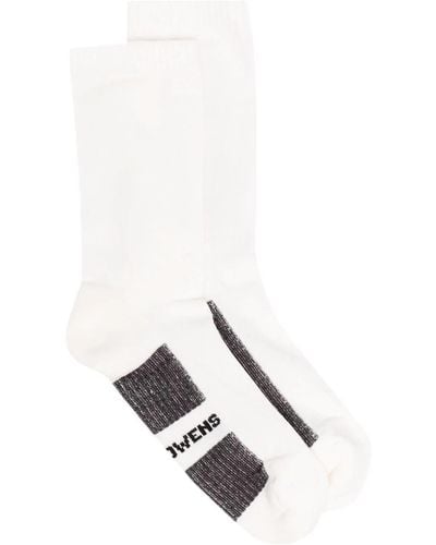 Rick Owens Logo-print Socks - White
