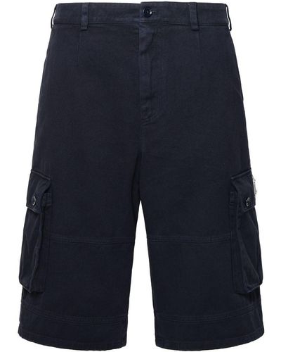 Dolce & Gabbana Blue Cotton Cargo Bermuda Shorts
