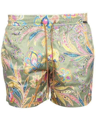 Etro Boxer Swimsuit With Print - Blue
