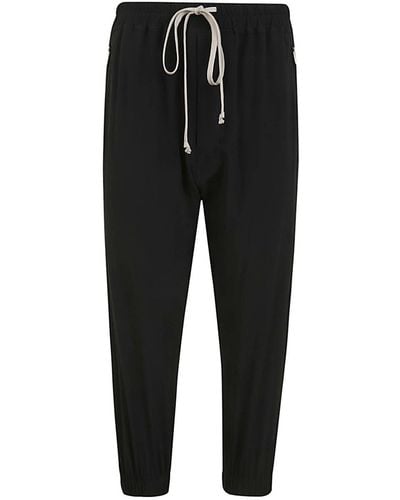 Rick Owens Cropped Track Trousers Clothing - Black