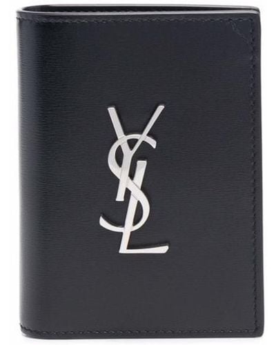 Saint Laurent Logo-lettering Leather Wallet - Black