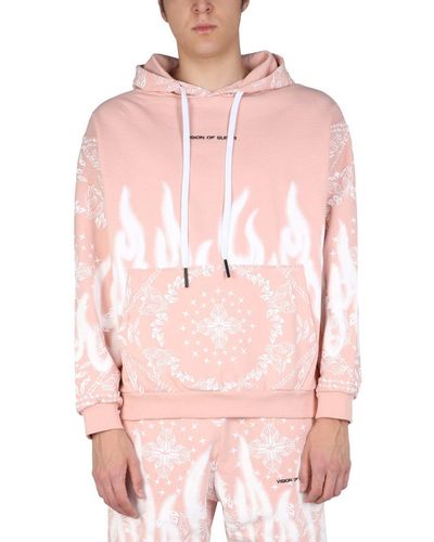 Vision Of Super Sweatshirt With Paisley Pattern - Pink