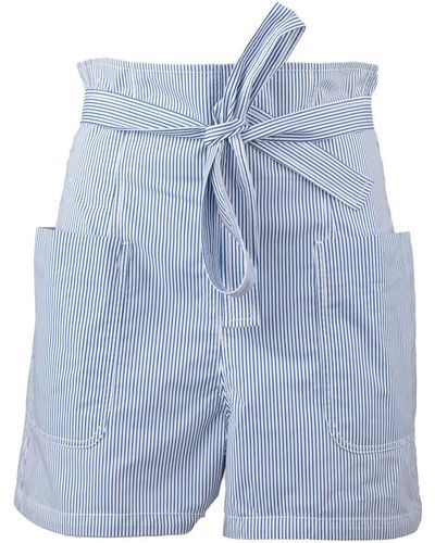 Philosophy Di Lorenzo Serafini White And Light Blue Striped Cotton Shorts