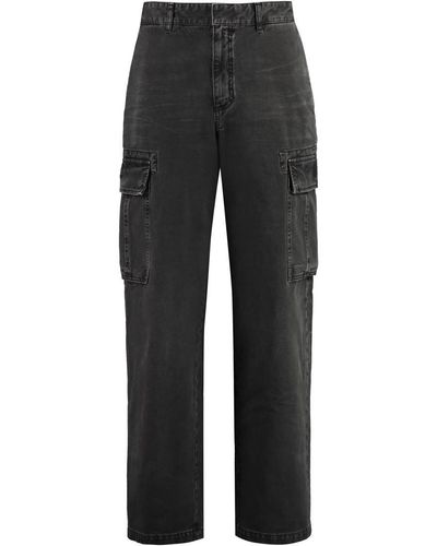 Givenchy 5-Pocket Straight-Leg Jeans Multi-Pocket Cotton Pants - Black