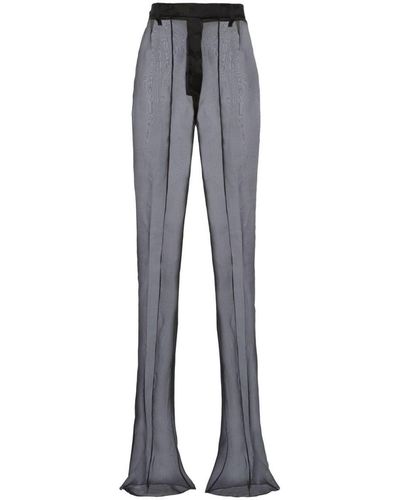 Prada Semi-Sheer Flared Trousers - Blue