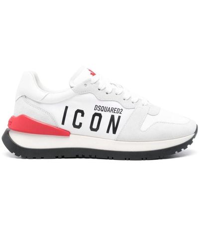 DSquared² Icon Running Panelled Trainers - White