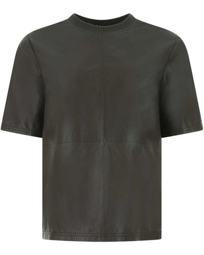 Amiri Dark Leather T-shirt - Black