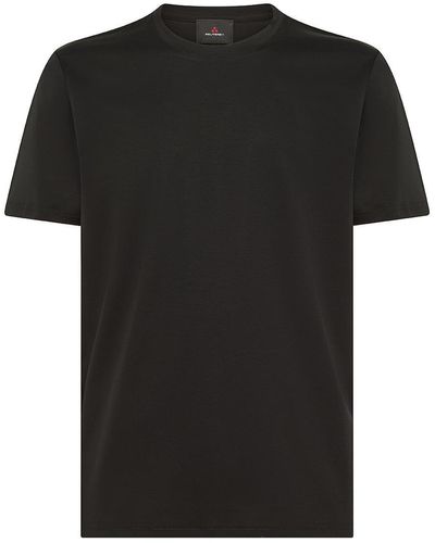 Peuterey Cotton T-Shirt With Embroidered Logo - Black