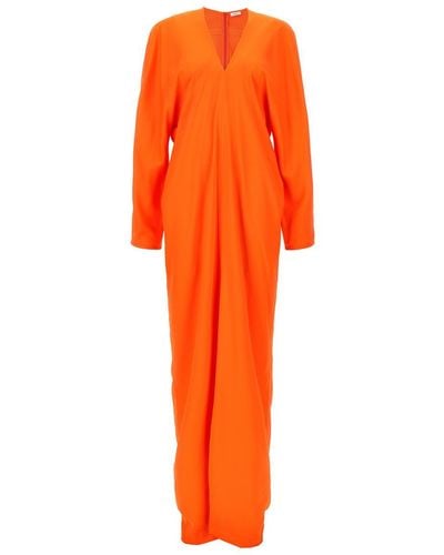 Ferragamo Kimono Long Sleeve Dress Dresses - Orange