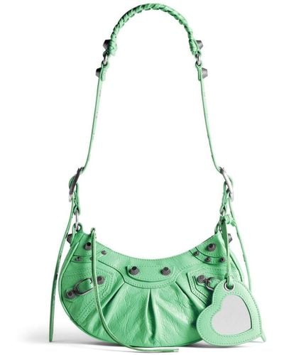 Balenciaga Le Cagole Xs Leather Shoulder Bag - Green