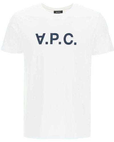 A.P.C. Flocked Vpc Logo T-shirt - White