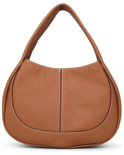 Tod's Brown Leather Medium Hobo Bag
