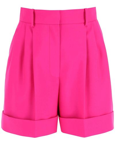 Alexander McQueen Wool Tailoring Shorts - Pink