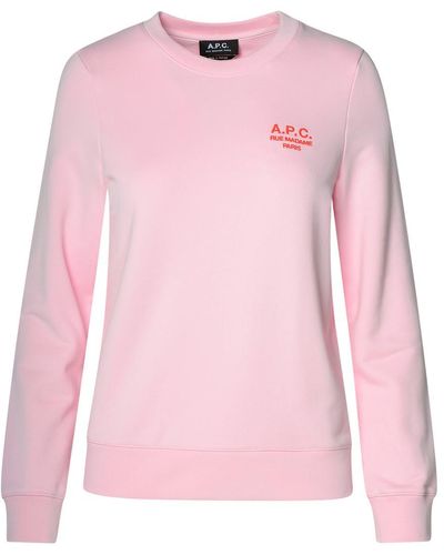 A.P.C. 'skye' Pink Organic Cotton Sweatshirt