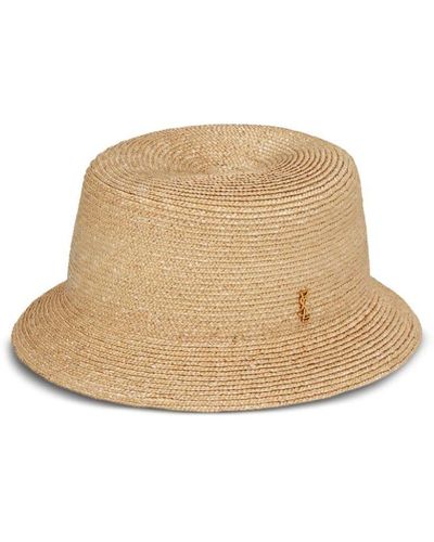 Saint Laurent Woven Straw Fedora Hat - Natural