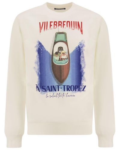 Vilebrequin Inboard Boat Cotton And Fleece Crew-neck Sweatshirt - White