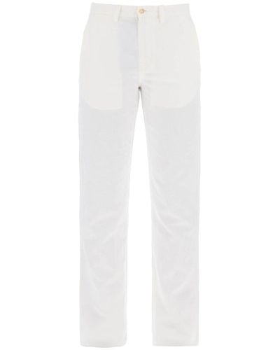 Polo Ralph Lauren Lightweight Linen And Cotton Trousers - White