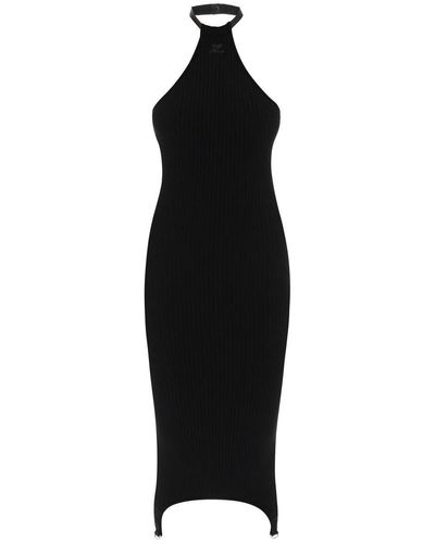 Courreges Sheath Midi Dress - Black