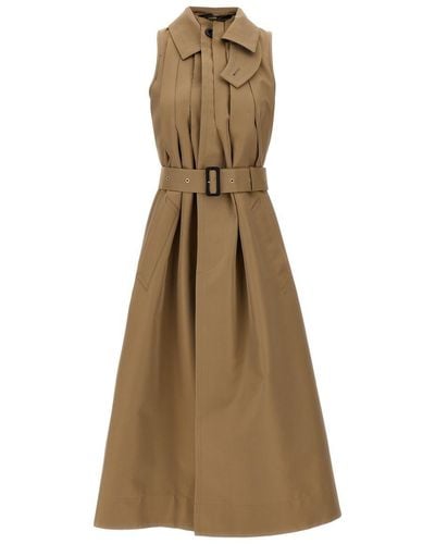 Sacai Trench Coat Dress Dresses - Natural