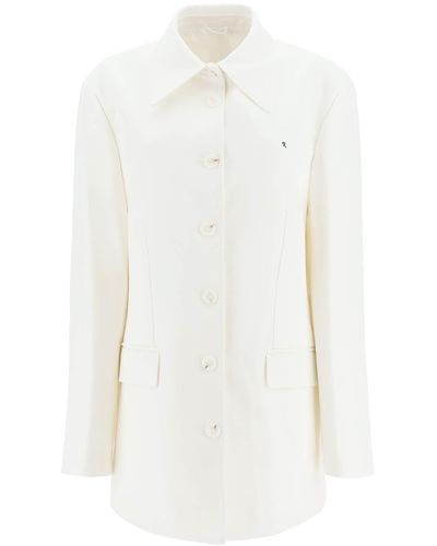 Raf Simons Oversized Cotton Shirt Blazer - White