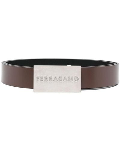 Ferragamo Logo-embossed Leather Belt - Brown
