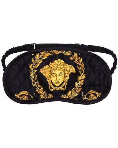 Versace Baroque-Print Sleep Mask - Black