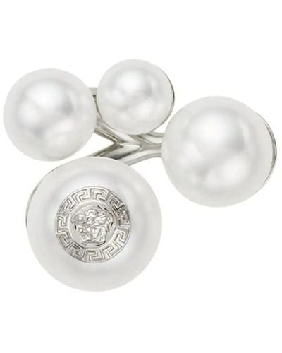 Versace Ring Metal With Pearl Accessories - White