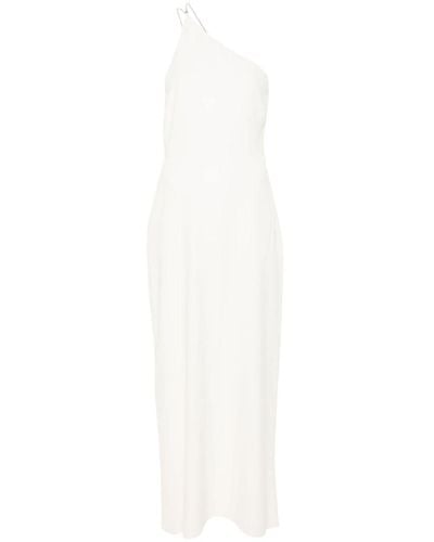 Calvin Klein One-Shoulder Crepe Maxi Dress - White