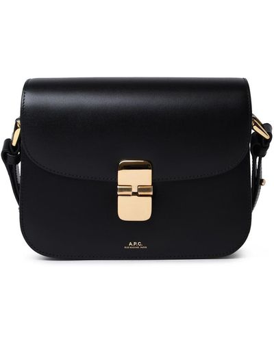A.P.C. Small Leather Grace Bag - Black