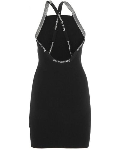 T By Alexander Wang Logo Tape Mini Dress - Black