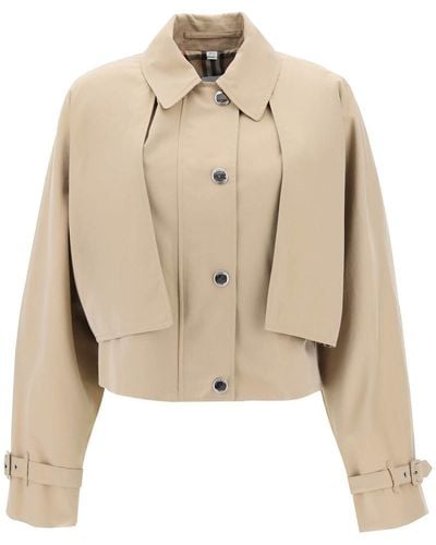 Burberry Pippacott Cropped Jacket - Natural